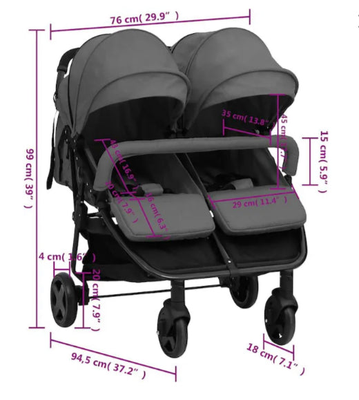 Stroller - Vida XL Double Buggy